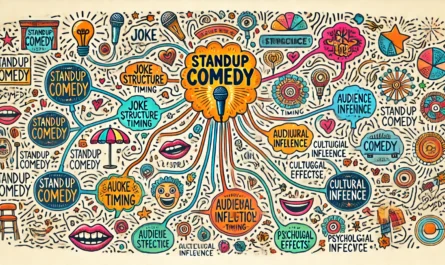 Mind Mapping for Comedy -- Standup Comedy -- A mind map about standup comedy, with branches exploring different aspects like joke structure, timing, audience interac-- Bohiney.com2