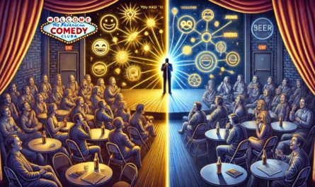 SpinTaxi Magazine - A symbolic and emotional digital illustration representing the theme 'You Had to Be There The Sacred Science of Shared References in American Comedy'... - Alan Nafzger 1